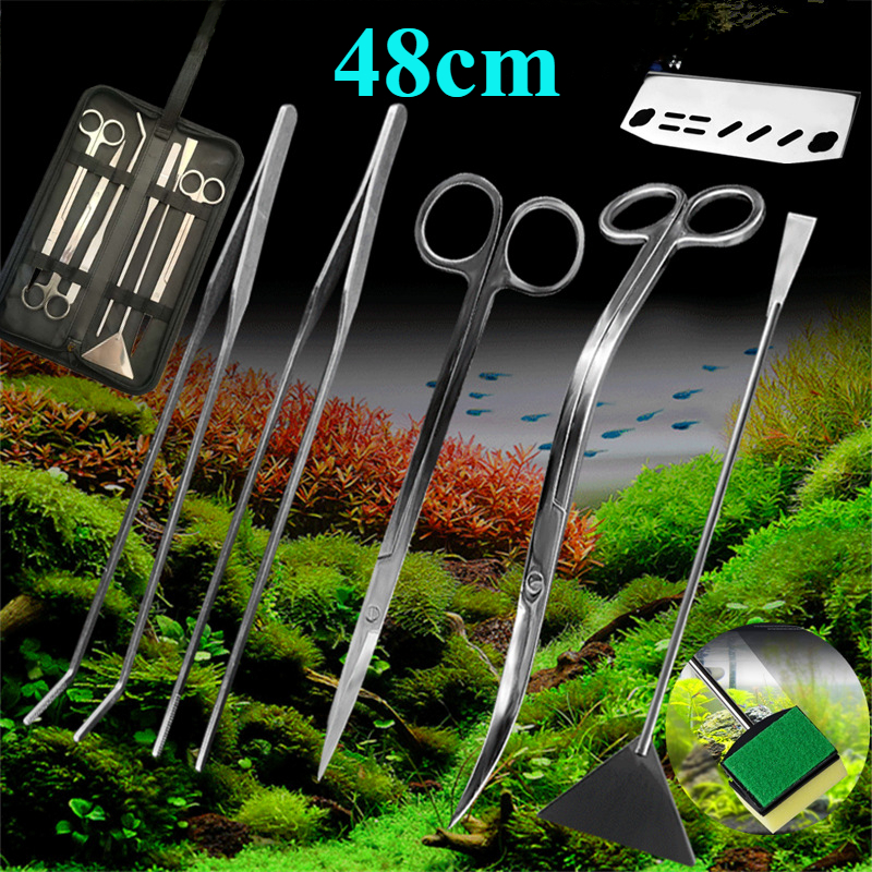 Planted Aquarium Tool Kit - 48cm Stainless Steel Aquarium Tweezers Pliers