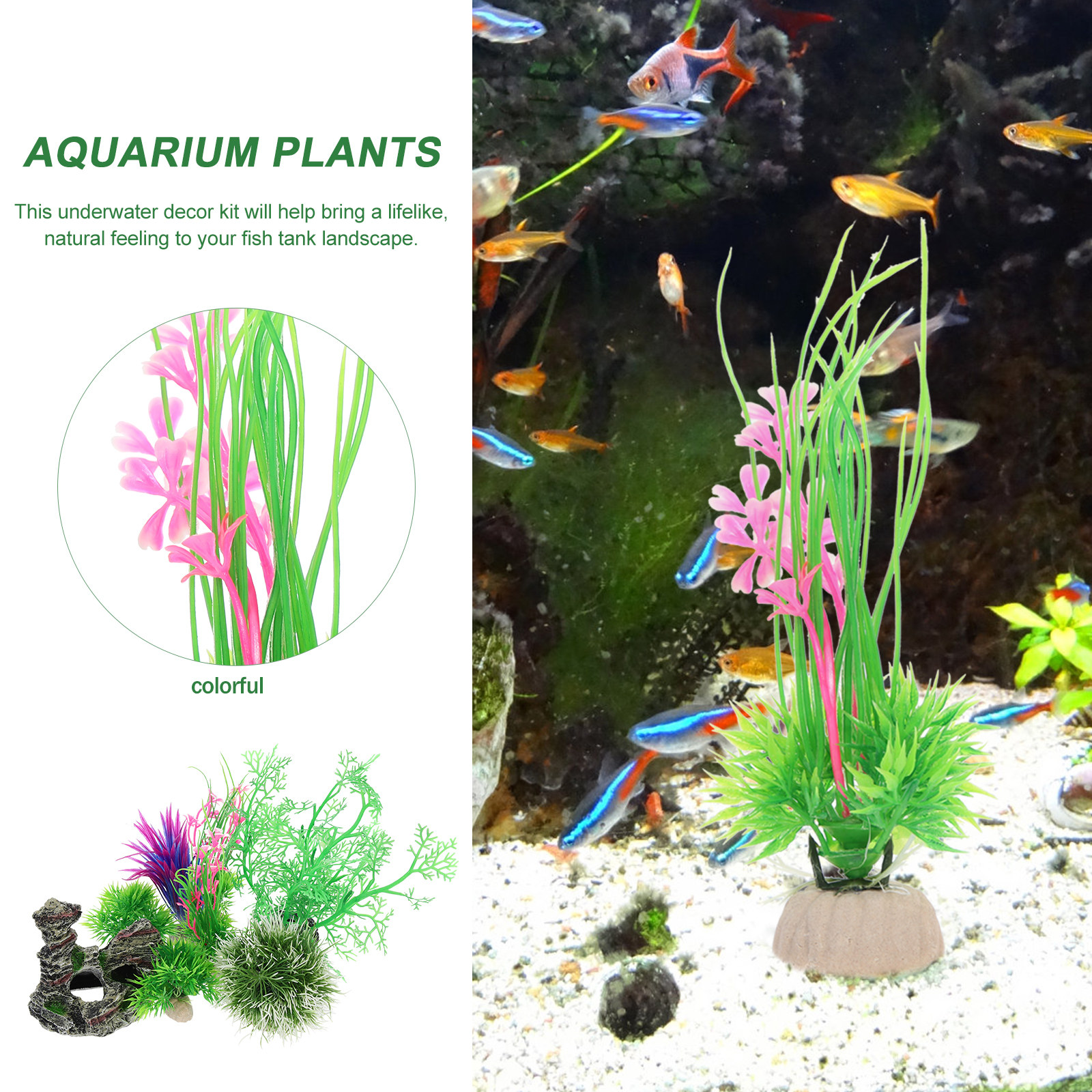 1Set Fish Tank Decoration Kit  – Planted Aquarium Tank Kit recenzja i cena