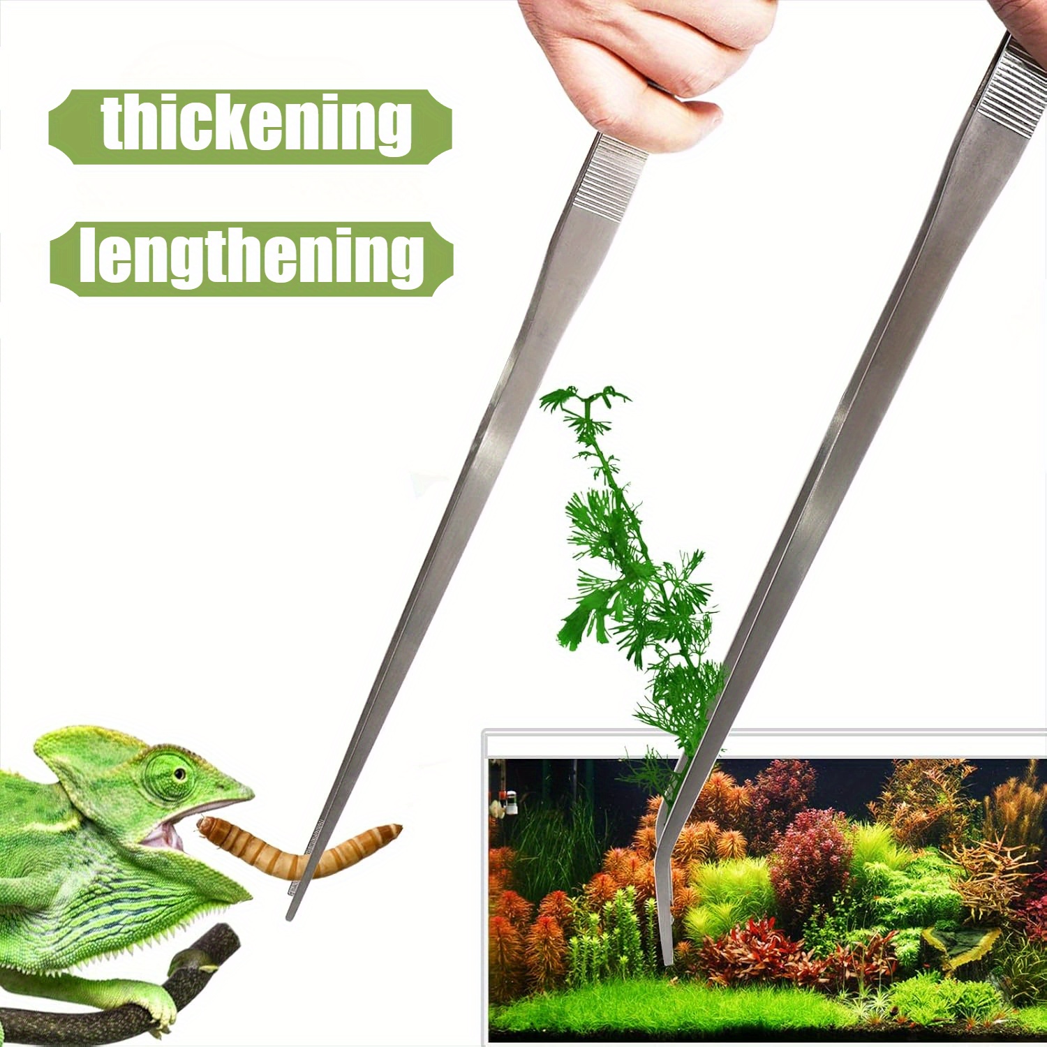 2pcs Stainless Steel Tweezers, – Planted Aquarium Tool Kit recenzja i cena